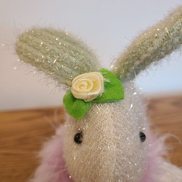 Berkeley Designs Bunny Rabbit Stuffed Animal Plush With Metallic Thread Vintage - Picture 3 of 16